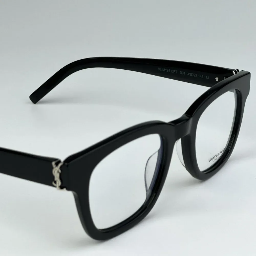 NEW Saint Laurent SLM124 OPT 001 Black Cat Eye Unisex Eyeglasses